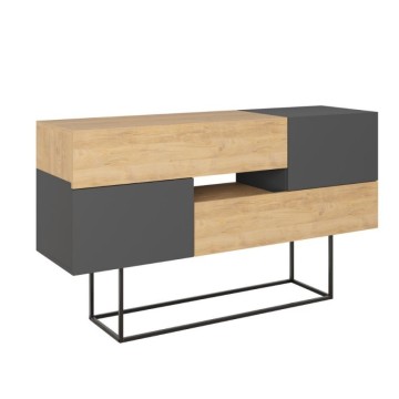 Madia rovere e antracite 2 ante e 2 cassetti Eros 145x40x82h