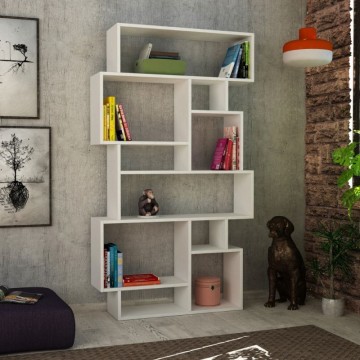 Libreria orizzontale bifacciale bianca Karmato 96x168,5