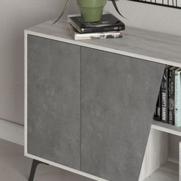 Madia bianco vintage e cemento 4 ante Fiona 180x35,6x82H