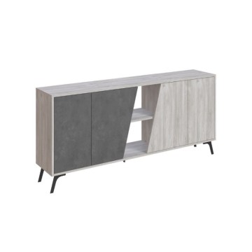 Madia bianco vintage e cemento 4 ante Fiona 180x35,6x82H