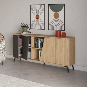 Madia rovere e antracite 4 ante Fiona 180x35,6x82H