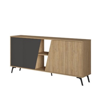 Madia rovere e antracite 4 ante Fiona 180x35,6x82H
