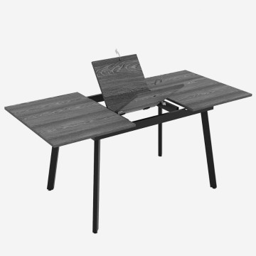 Tavolo allungabile piano colore bianco e gambe in metallo nero Lini 138x85x76h