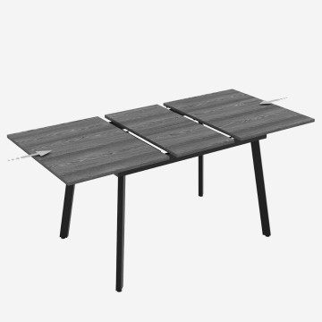 Tavolo allungabile piano colore bianco e gambe in metallo nero Lini 138x85x76h