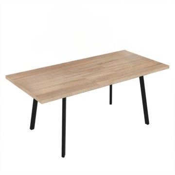 Tavolo allungabile piano colore rovere e gambe in metallo nero Lini 138x85x76h