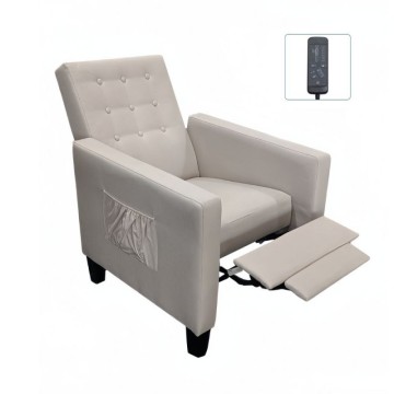 Poltrona recliner con massaggio Malea tessuto beige