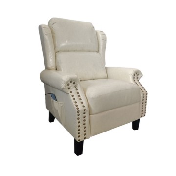 Poltrona con massaggio e schienale riscaldabile Wing ecopelle beige