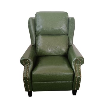 Poltrona con massaggio e schienale riscaldabile Wing ecopelle verde