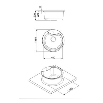 Lavello incasso rotondo diametro 48 Smeg LSE48AV avena