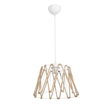 Lampada a sospensione metallo bianco e corda Evren ASZ1029
