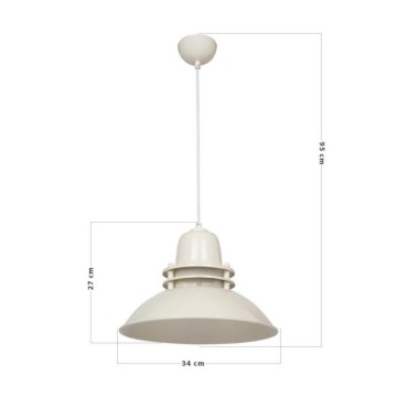 Lampada a sospensione crema stile industriale Tibet ASZ0870