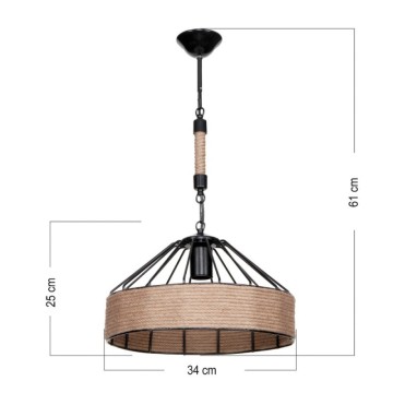 Lampada da soffitto stile rustico Malina ASZ1180