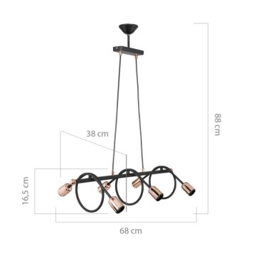 Lampada da soffitto stile contemporaneo con 6 punti luce Derbent MDL3938