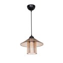 Lampada a sospensione stile vintage diffusore e paralume ambra Inka ASZ1464