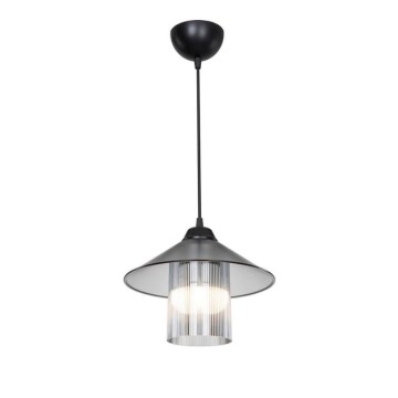 Lampada a sospensione stile vintage diffusore e paralume fumè Inka ASZ1463