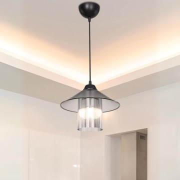 Lampada a sospensione stile vintage diffusore e paralume fumè Inka ASZ1463