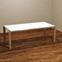 Tavolo allungabile tortora e piano bianco 130x80 - Golia