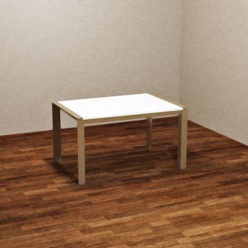 Tavolo allungabile tortora e piano bianco 130x80 - Golia