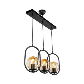 Lampada da soffitto stile moderno con telaio nero 3 punti luce Narissa ASZ1332