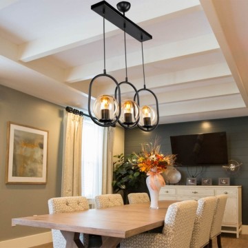 Lampada da soffitto stile moderno con telaio nero 3 punti luce Narissa ASZ1332