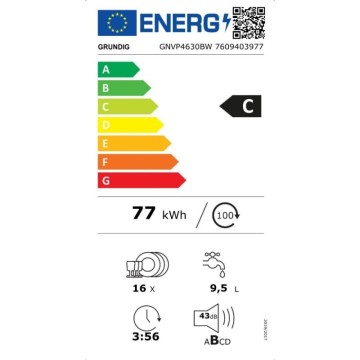 Lavastoviglie incasso scomparsa totale 16 coperti Grundig GNVP4630BW classe C