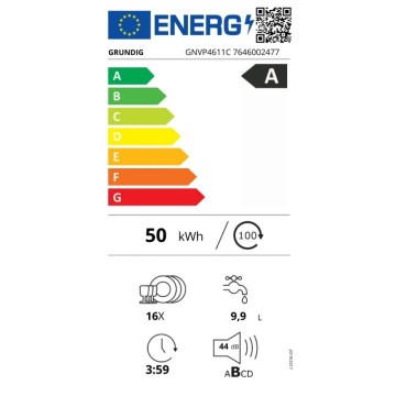 Lavastoviglie incasso scomparsa totale 16 coperti Grundig GNVP4611C classe A