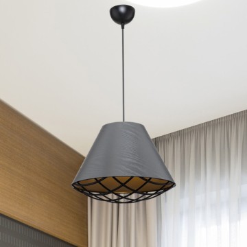 Lampada da soffitto moderna con paralume in tessuto antracite Ayda ASZ1560