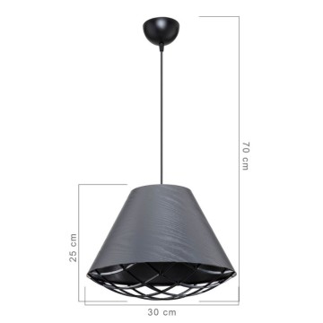 Lampada da soffitto moderna con paralume in tessuto antracite Ayda ASZ1560