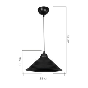 Lampada da soffitto con paralume in metallo nero Sava ASZ1617