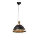 Lampada da soffitto con paralume metallo nero e dettagli oro Astek ASZ1637