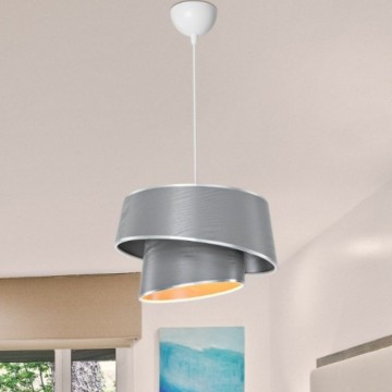 Lampada da soffitto con paralume grigio effetto legno Lima MDL5132