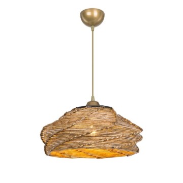 Lampada da soffitto in carta intrecciata marrone stile rustico Risa MDL4940