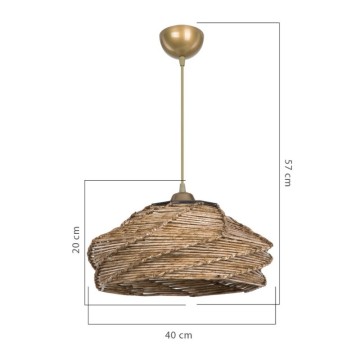 Lampada da soffitto in carta intrecciata marrone stile rustico Risa MDL4940