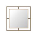 Specchio quadrato Corner con doppia cornice in metallo oro