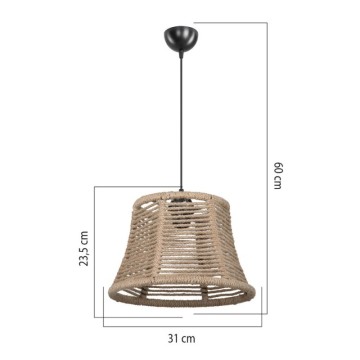 Lampada da soffitto paralume in iuta stile rustico Besta ASZ1745