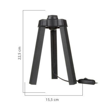 Lampada da tavolo treppiede legno nero Piko MDL4769 22.5H