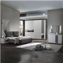 Camera da letto bianco e grigio Manon con armadio 2 ante scorrevoli
