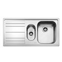 Lavello incasso semifilo 2 vasche e gocciolatoio sinistro 100x50 Smeg LE102S2 inox spazzolato