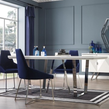 Tavolo bianco laccato lucido Enzio 185x95x78h