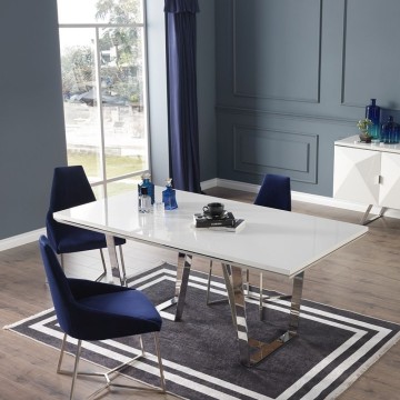 Tavolo bianco laccato lucido Enzio 185x95x78h