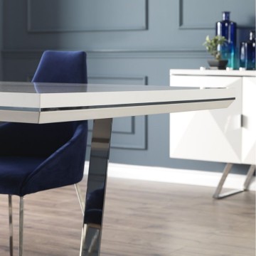 Tavolo bianco laccato lucido Enzio 185x95x78h