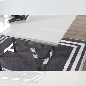 Tavolo bianco laccato lucido Enzio 185x95x78h