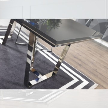 Tavolo grigio laccato lucido Enzio 185x95x78h