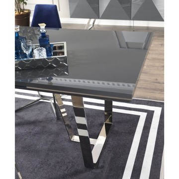 Tavolo grigio laccato lucido Enzio 185x95x78h
