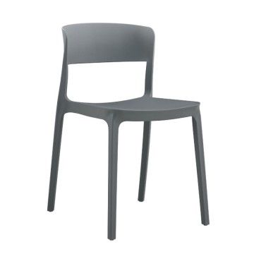 Sedia in polipropilene grigio scuro design moderno Diaspro