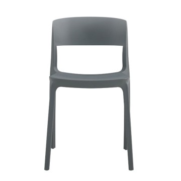 Sedia in polipropilene grigio scuro design moderno Diaspro