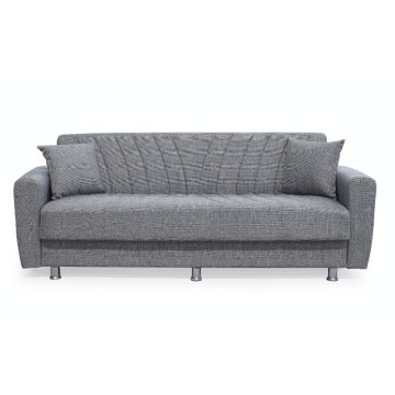 Divano 3 posti con contenitore e funzione letto Poem tortora 210x78x78H