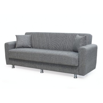 Divano 3 posti con contenitore e funzione letto Poem tortora 210x78x78H
