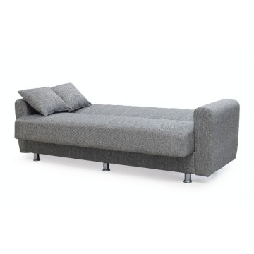 Divano 3 posti con contenitore e funzione letto Poem tortora 210x78x78H