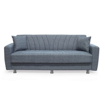 Divano 3 posti con contenitore e funzione letto Poem grigio 210x78x78H